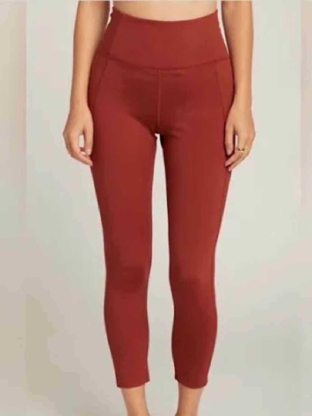 girlfriend collective Rust Cropped High-Rise Leggings